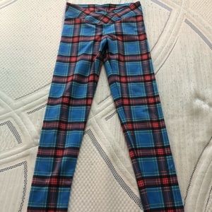 Celestial Body Plaid Scrunch Butt Leggings